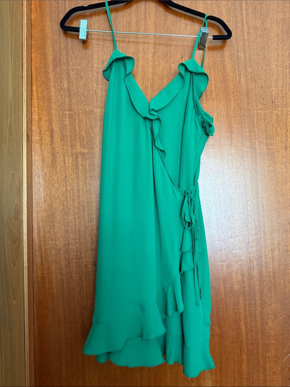 Green Ruffle Wrap Dress - Women